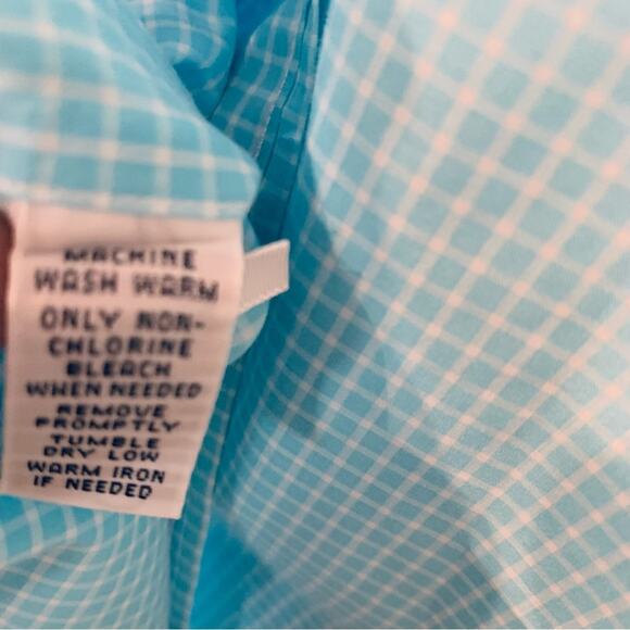 Polo by Ralph Lauren | Men's Dress Shirt size large Blue and white plaid - Picture 4 of 5